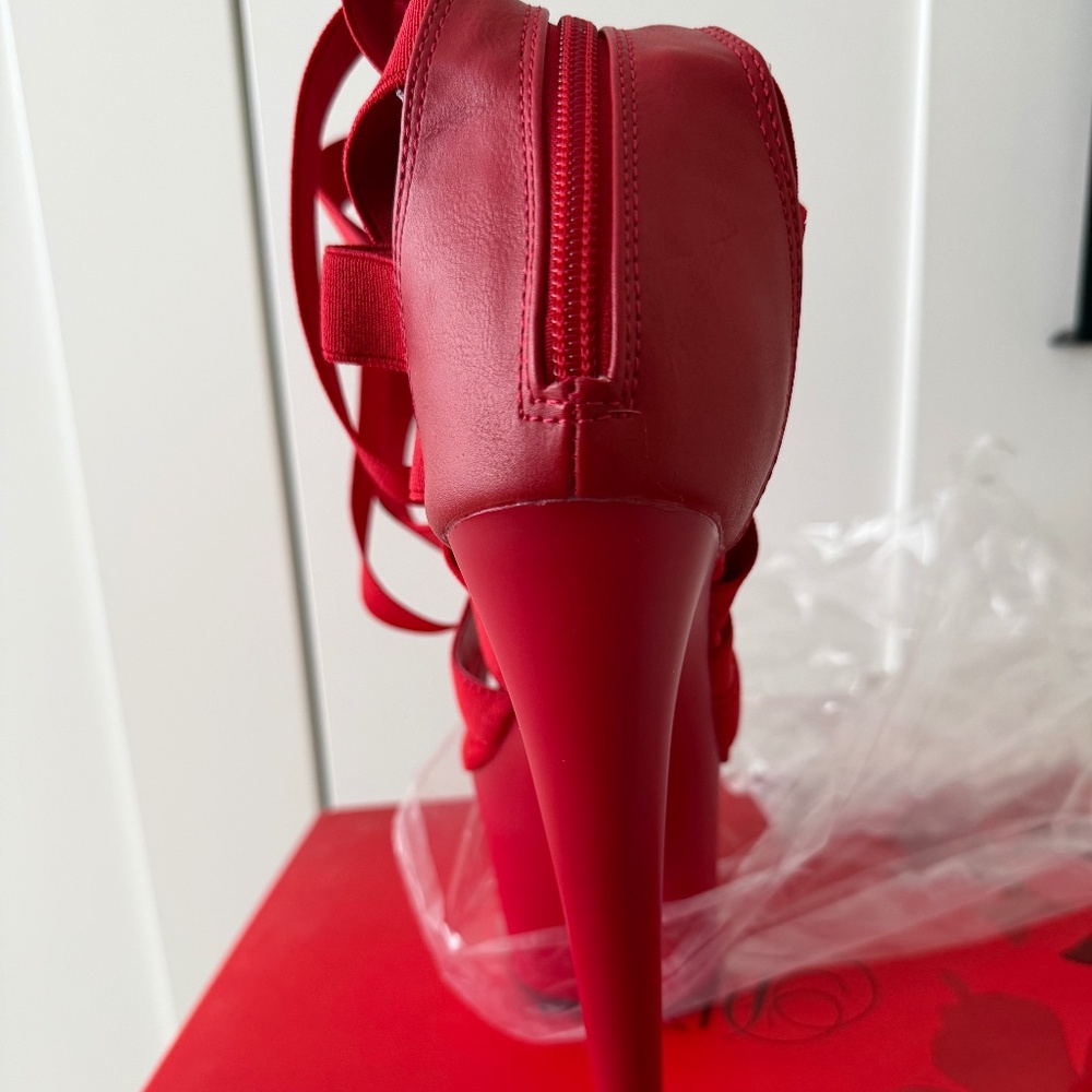 Pleaser Adore-700 Red Platform Heels – Size 5♥️✨ - Picture 4 of 6